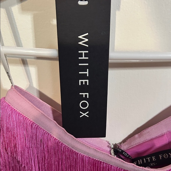 White Fox Boutique Vibrant Pink Fringe Skirt Set - Picture 3 of 5